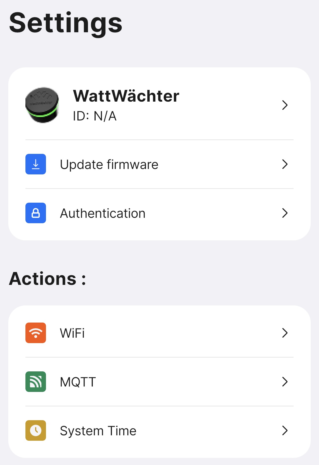 Settings - tap WiFi