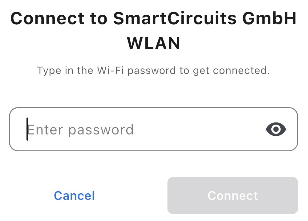 Enter WiFi password