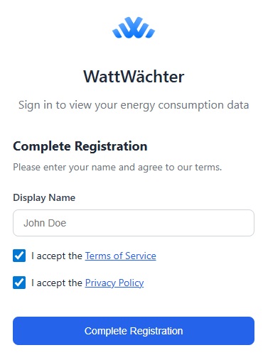 Complete registration
