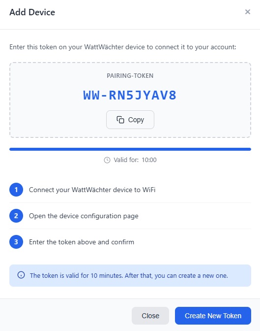 Generate pairing token