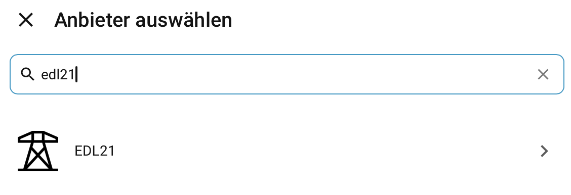 EDL21-Integration auswählen