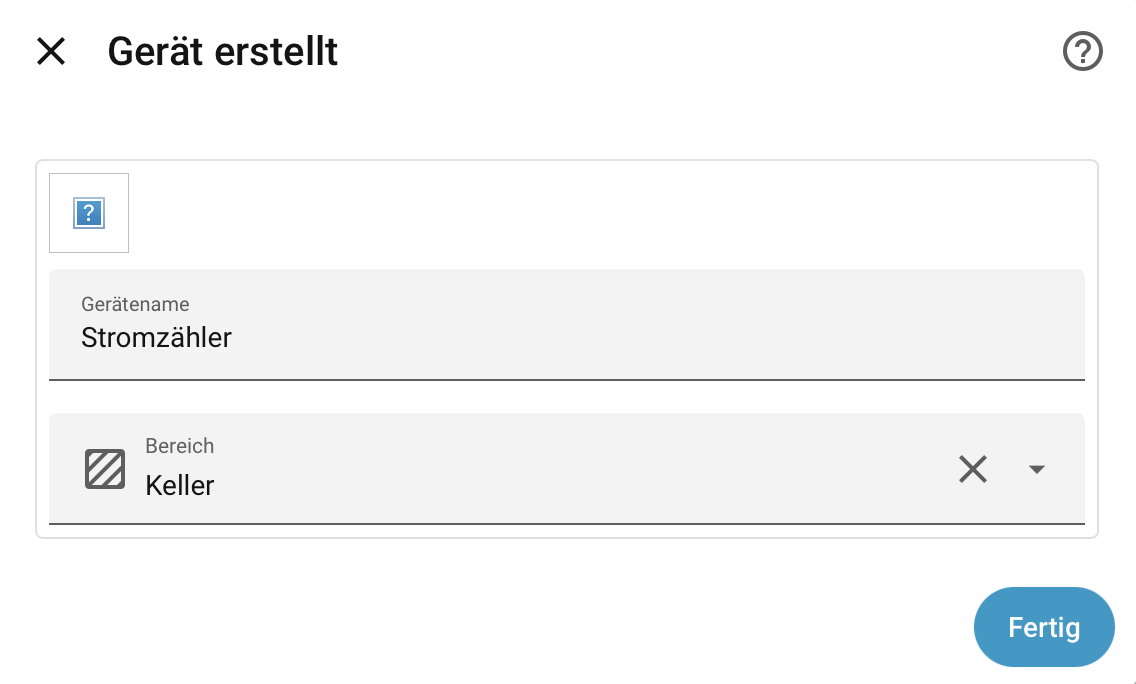 Gerät benennen und Bereich zuordnen